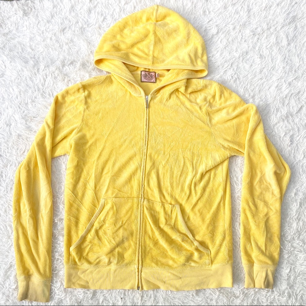 Y2K Yellow Juicy Couture Tracksuit Zip Up Hoodie